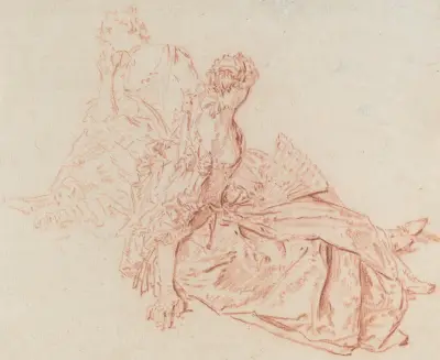 Zwei sitzende Damen von Nicolas Lancret
