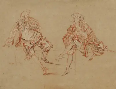 Two Seated Men av Nicolas Lancret