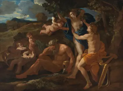 Apollo och Daphne av Nicolas Poussin