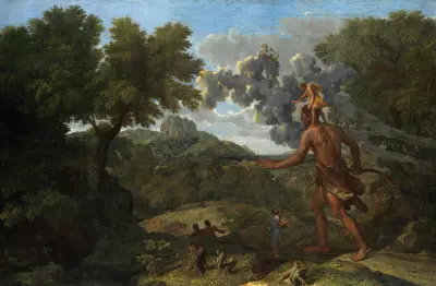 Der blinde Orion sucht die aufgehende Sonne von Nicolas Poussin