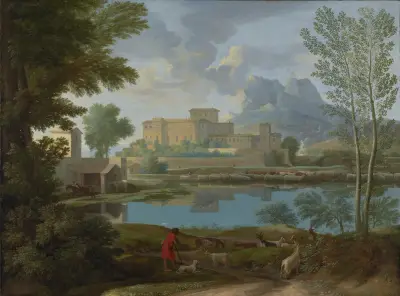 Landscape with a Calm av Nicolas Poussin
