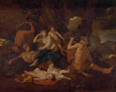 Bacchus barndom av Nicolas Poussin