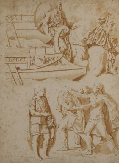 Studies of Details from Trajan’s Column von Nicolas Poussin