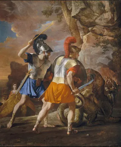 Rinaldos följeslagare av Nicolas Poussin