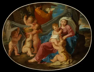 The Rest On The Flight Into Egypt av Nicolas Poussin