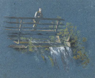 Bauer auf Brücke av Franz Niklaus König