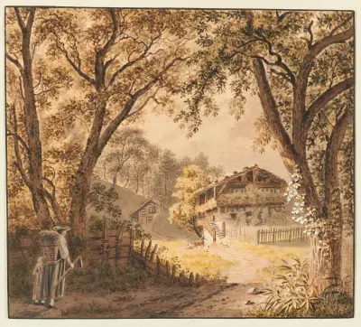 Bondgård i Berner Oberland av Franz Niklaus König