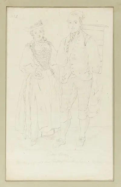 Canton Bern. Bending. Genfer von Jegistorf und Elis. Senn, Kammermädchen av Franz Niklaus König
