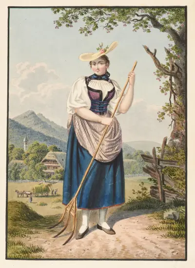 Paysanne bernoise des environs de la ville av Franz Niklaus König