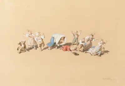 Lekande barn av Franz Niklaus König