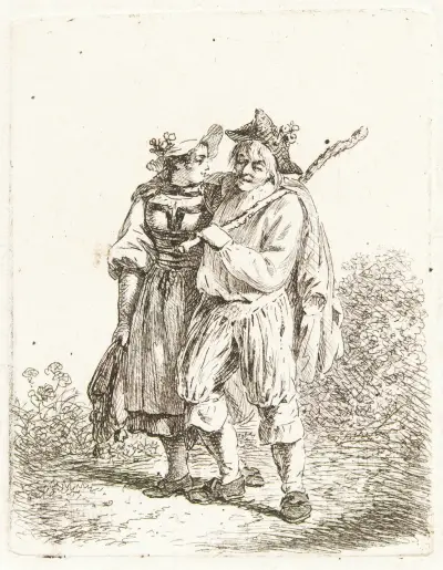 Trinker mit junger Frau av Franz Niklaus König
