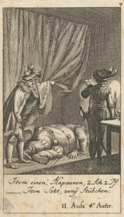 Henrik IV, del I, akt II, scen IV av Daniel Nikolaus Chodowiecki