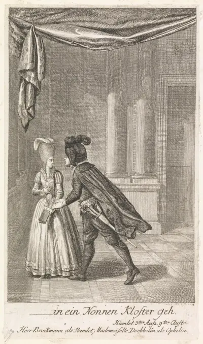 …in ein Nonnen Kloster geh: ‚Hamlet‘, Act III, Scene IX von Daniel Nikolaus Chodowiecki