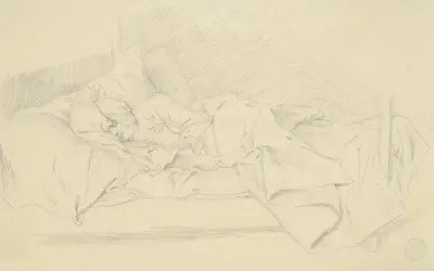 Śpiąca młoda dziewczyna w łóżku, 1750, Daniel Nikolaus Chodowiecki