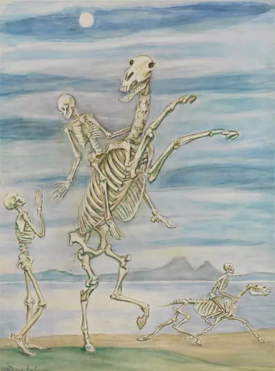 Skelett till häst av Nils Dardel