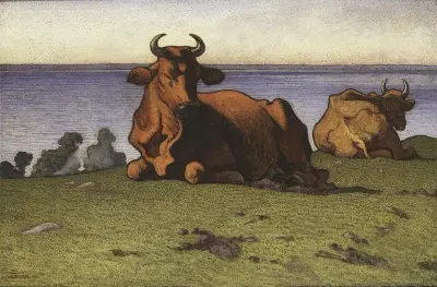 Resting Cows. Motif from Öland von Nils Kreuger