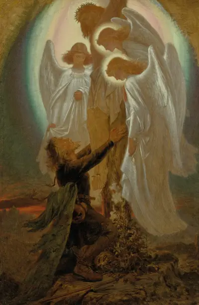 Christian at the foot of the cross – The Pilgrim’s Progress av Sir Joseph Noel Paton