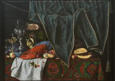 Trompe L’oeil With Breakfast Piece And Goblets av Cornelis Norbertus Gijsbrechts