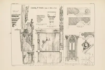 Norimberk. Svatý Sebald. Detaily chórových lavic, 1872 – Nr. 2, Richard Norman Shaw