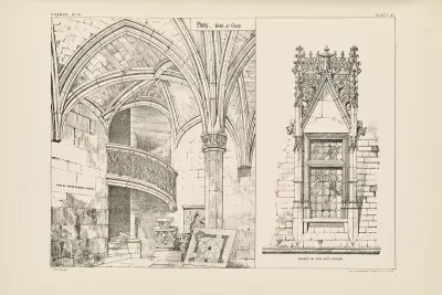 Paris. Hotel de Cluny. View of Porch beneath Chapel, and Dormer Window av Richard Norman Shaw