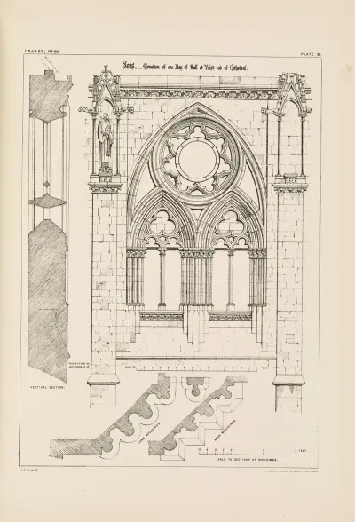 Sens. Cathedral. Detail of part of Hall at West End av Richard Norman Shaw