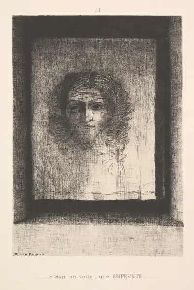 A Veil, a Printed Image av Odilon Redon