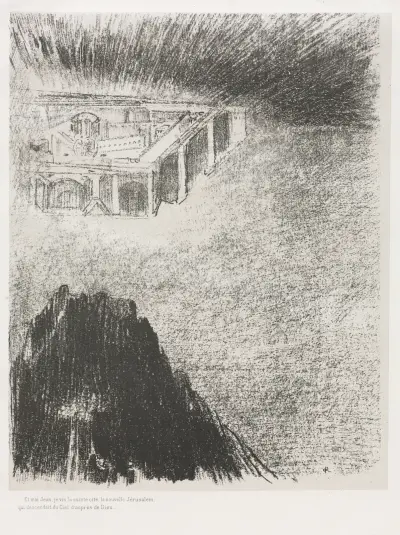 And I, John, Saw the Holy City, New Jerusalem, Coming Down from God and out of Heaven av Odilon Redon