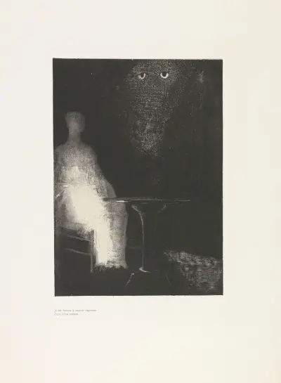 Below, I Saw the Vaporous Contours of a Human Form av Odilon Redon