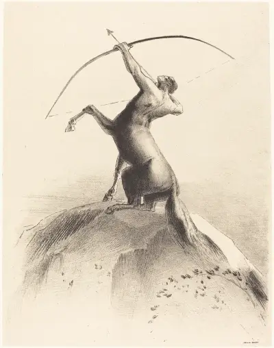 Centaur visant les Nues (Centaur aiming at the Clouds) av Odilon Redon