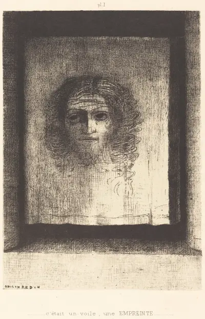 C’etait un voile, un empriente (It was a veil, an imprint) av Odilon Redon
