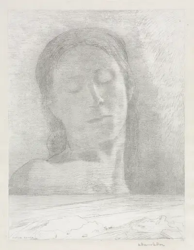 Closed Eyes, 1890 – nr 2 av Odilon Redon