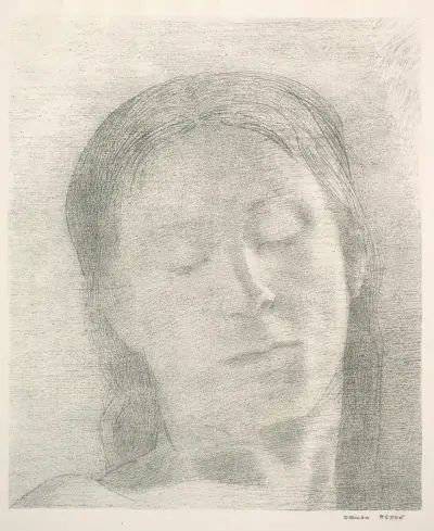 Eyes Closed av Odilon Redon