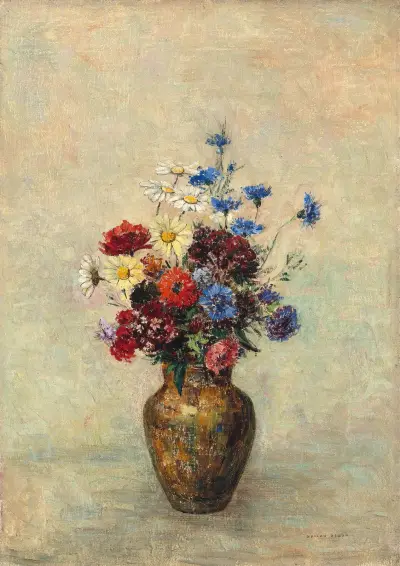 Flowers in a Vase av Odilon Redon