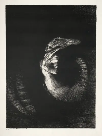 It Is a Skull Wreathed with Roses. It Dominates a Woman’s Torso of Pearly Whiteness av Odilon Redon