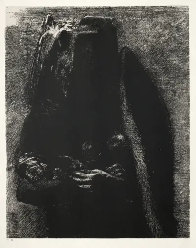 It Is the Devil, Bearing Beneath His Two Wings the Seven Deadly Sins av Odilon Redon