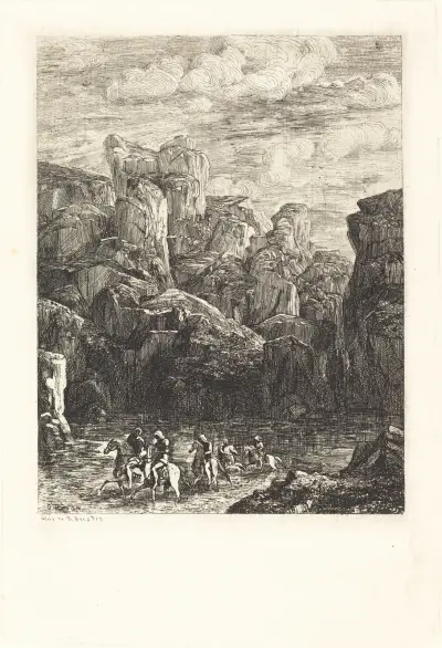 Le Gue (The Ford) av Odilon Redon