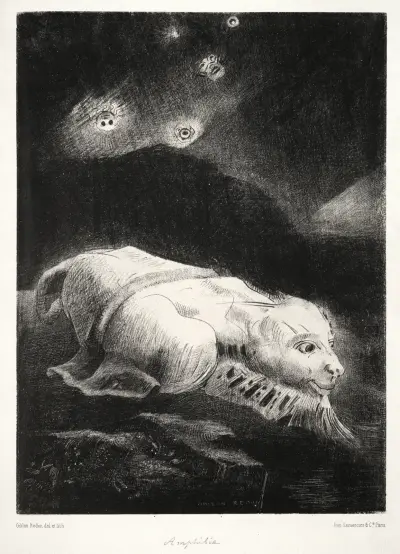 When Life Was Awakening in the Depths of Obscure Matter av Odilon Redon