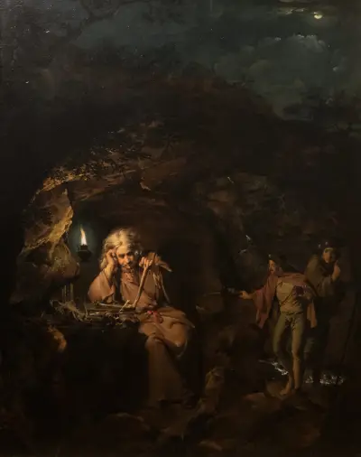 En filosof vid lampljus av Joseph Wright of Derby