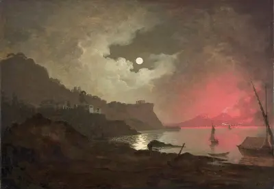 Utsikt över Vesuvius från Posillipo, Neapel av Joseph Wright of Derby