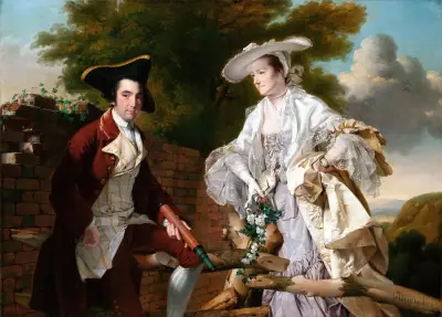 Peter Perez Burdett and his First Wife Hannah av Joseph Wright of Derby
