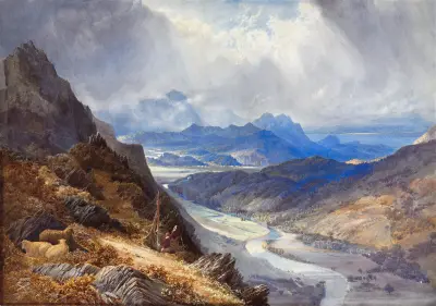 A View from Moel Cynwich; Looking Over the Vale of Afon Mawddach and Toward Cader Idris av William Turner of Oxford