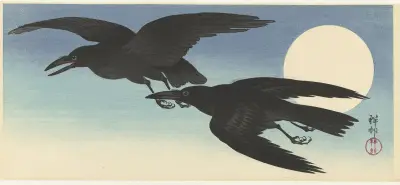 Vrány při úplňku, Ohara Koson