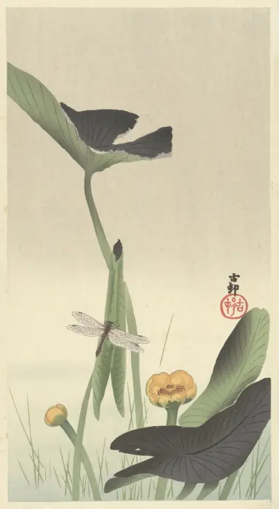 Vážka a lotos, Ohara Koson