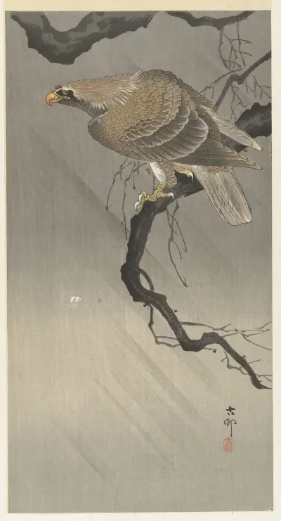 Adler auf einem Zweig von Ohara Koson