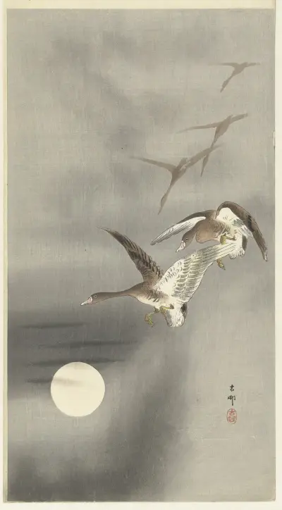 Letící husy, 1900, Ohara Koson