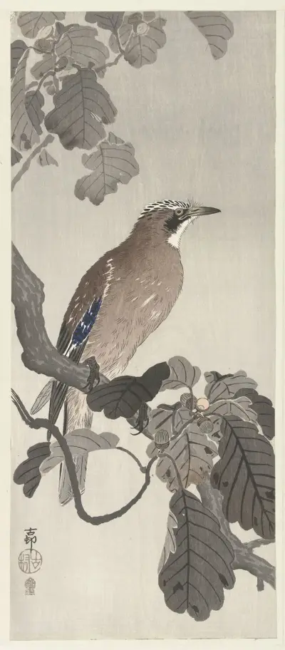 Straka na větvi, 1900 – č. 1, Ohara Koson