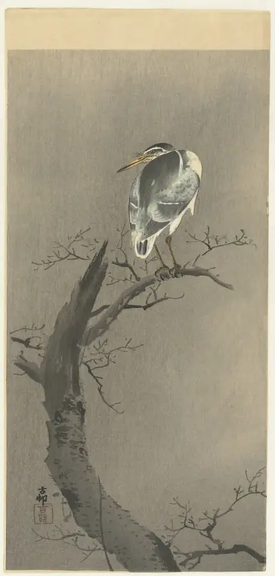 Kvák na větvi, Ohara Koson