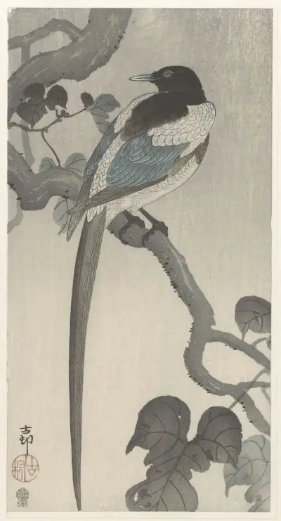 Straka na větvi, 1900 – č. 2, Ohara Koson
