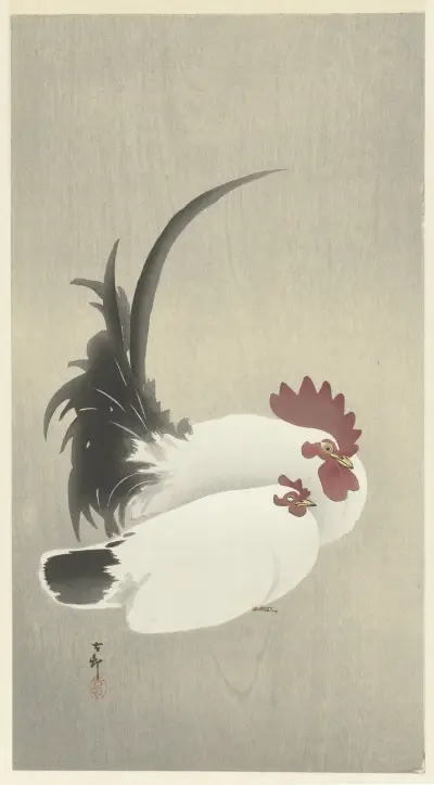 Kohout a slepice, 1900 – č. 2, Ohara Koson