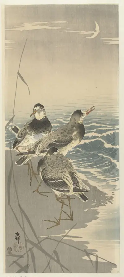 Sluky u srpku měsíce, 1900, Ohara Koson